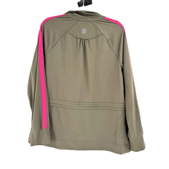 Old Navy Women's Jacket Large Green Pink Zip Drawstring Waist Active Performance - Picture 8 of 9